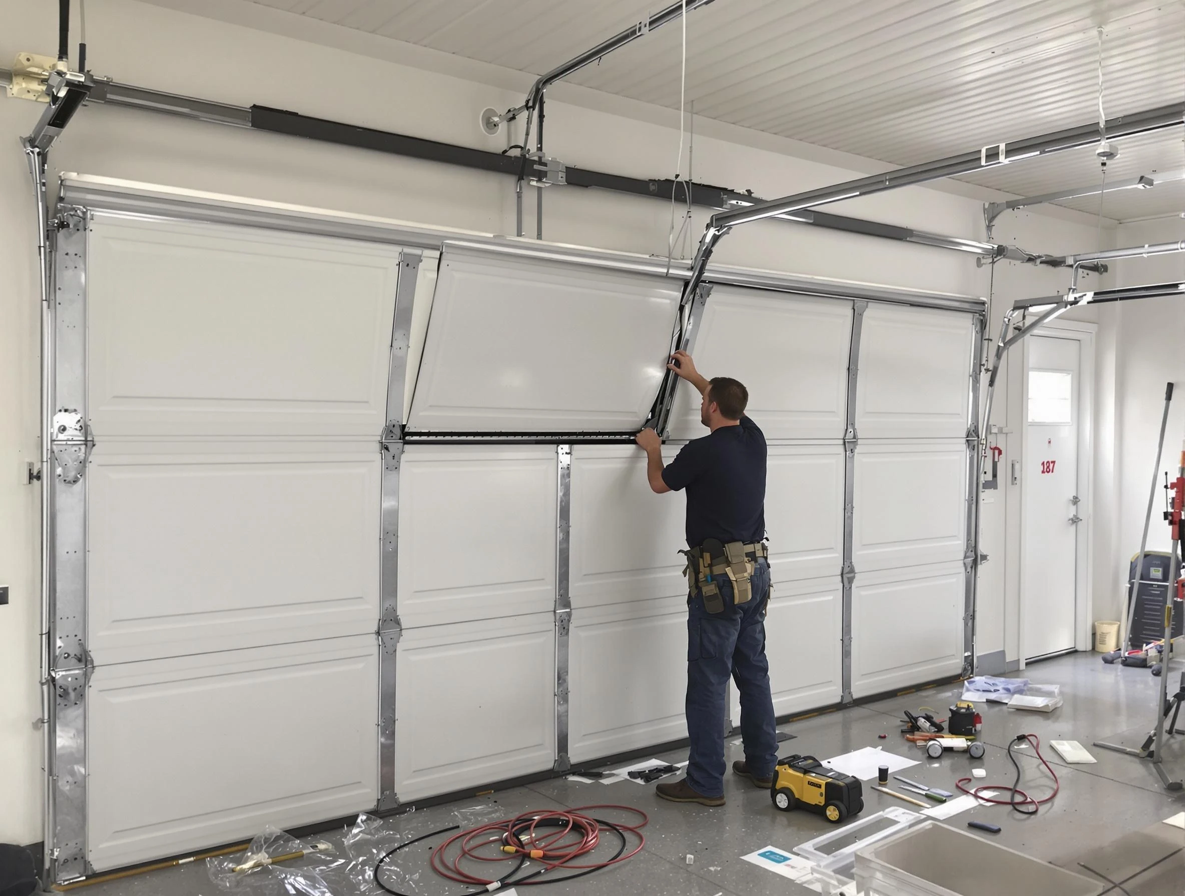Garage Door Section Replacement in Roy